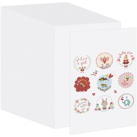 Goaste 50 Pack Shrink Plastic Sheets, 8 x 6 inch Blank Shrink Film Paper, Sanded Shrink Paper Sheets for Kids Creative Craft, DIY Ornaments Craft, Create Your Own Earrings, Necklace, Keychains