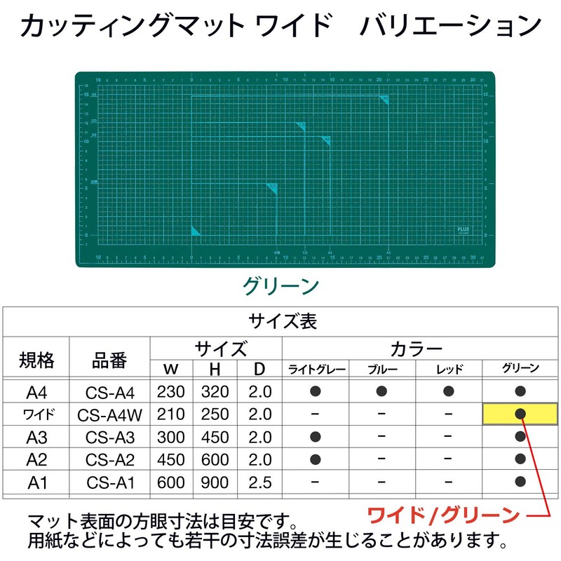Plus cutting mat, green
