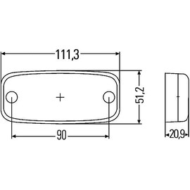 HELLA 2PS 345 600-017 Side Marker Light - LED - 24V - mounting - Lens Colour: Yellow - Cable: 500mm - Lateral Mounting