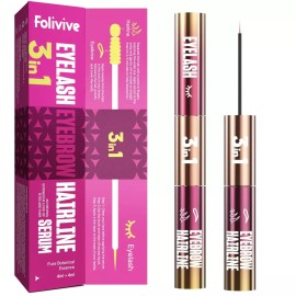 Folivive 3in1 래쉬 브로우 헤어라인 성장 세럼 속눈썹 눈썹 영양제 8ml Folivive 3-in-1 Lash Brow Hairline Growth Serum Eyelash Eyebrow Nutrient 8ml