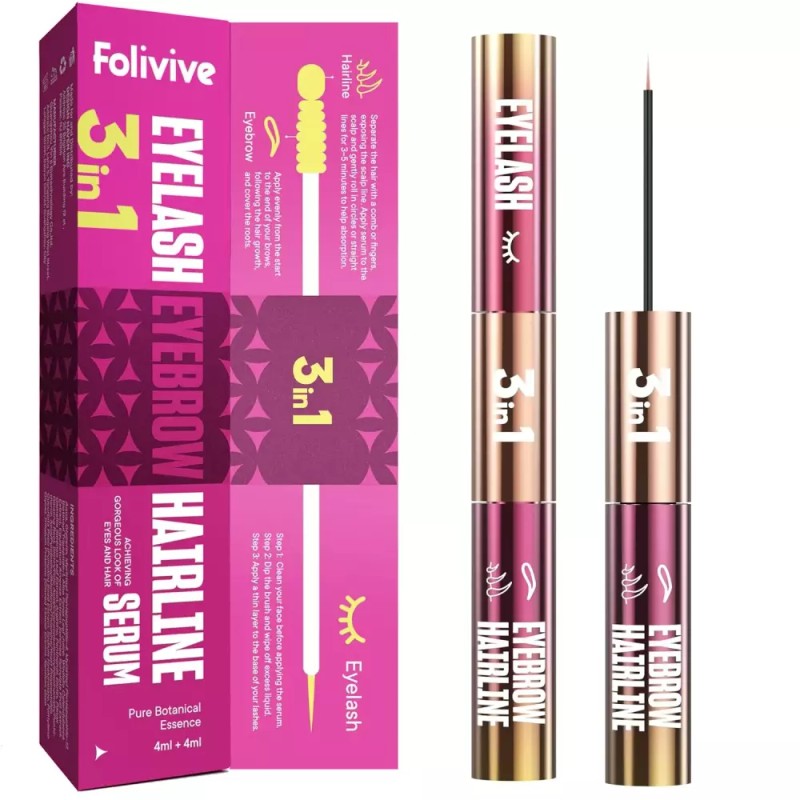 Folivive 3in1 래쉬 브로우 헤어라인 성장 세럼 속눈썹 눈썹 영양제