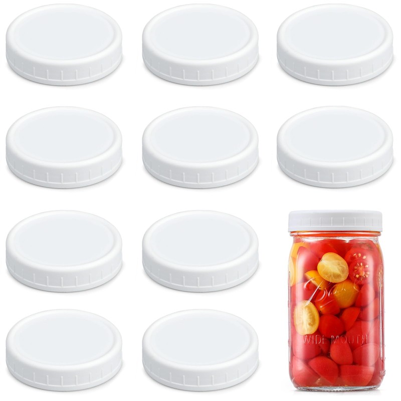 AOZITA [10 Pack] WIDE Mouth Mason Jar Lids for Ball,