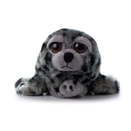 The Petting Zoo Mom and Baby Harbor Seal Stuffed Animal, Gifts for Kids, Pocketz Ocean Animals, Harbor Seal Plush Toy 14 inches