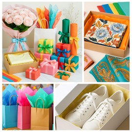 3 Otters 150 Sheets Tissue Paper, 14x20 Inch Tissue Paper for Gift Bags 30 Colors Gift Wrap Supplies Bulk for Crafts Party Decorations Art Projects