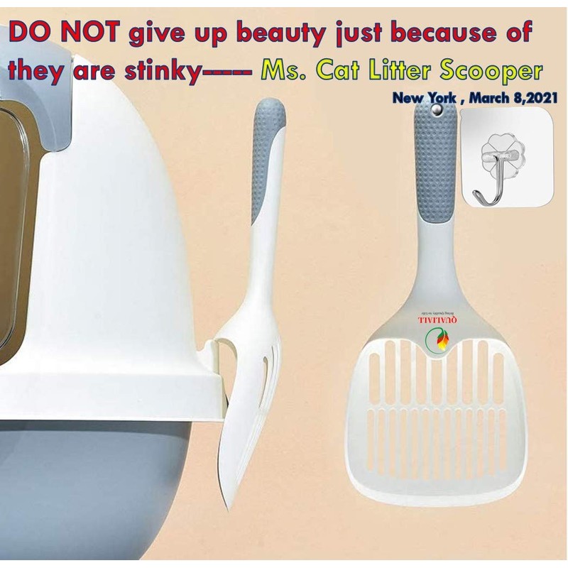 QUALIALL Cat Kitty Litter Box Poop Pooper Scoop Scooper for