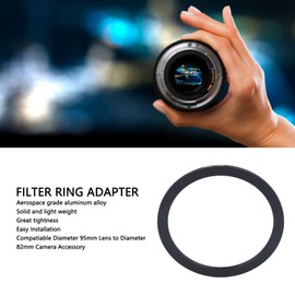 95mm lens to 82mm camera filter ring, 95mm to 82mm step-down ring filter adapter, compatible with all 82mm filter accessories