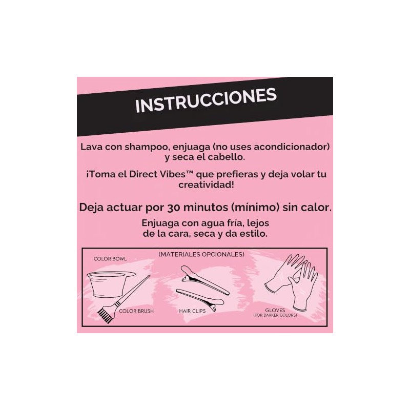 Tinte semipermanente para el cabello Direct Vibes, morado, tono vibrante