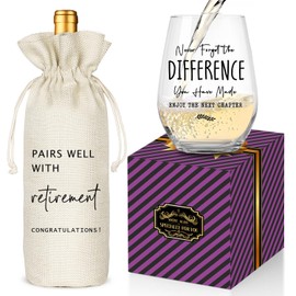 Socive Retirement Gifts for Woman Men, Funny Retirement Wine Glass Gift, Happy Retirement Party Decor, Retired Gifts Leaving Gift for Coworkers Boss Friend (Clear-Retired)