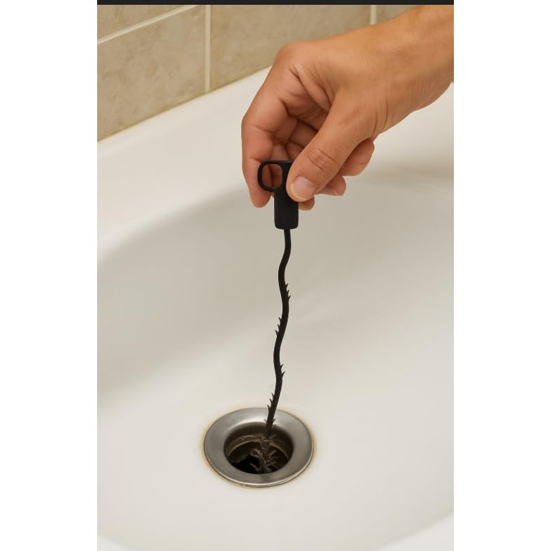 2 Pack Bundle Plastic Drain Snake Triple Barbs 23 Inch