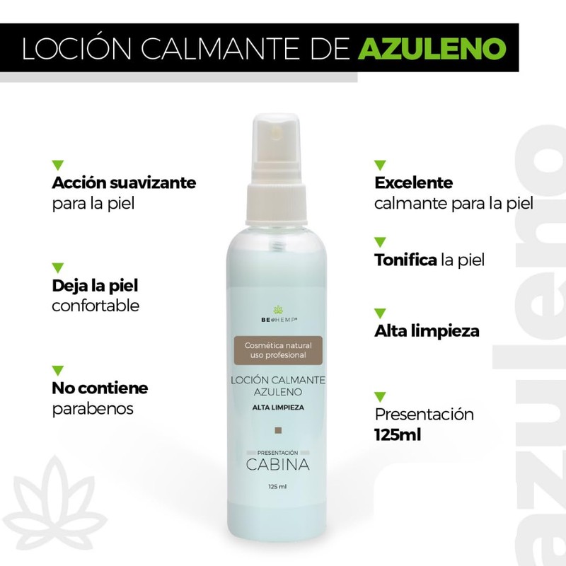 Kit 4 lociones, balanceador ph, astringente, rosas, azuleno Beohemp