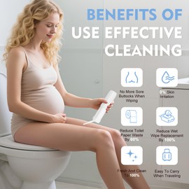 Portable Bidet, 150ml Tank, Peri Bottle for Women with 3 Pressure Modes, 1500mAh Rechargeable Battery for Travel and Postpartum Use, Small and Portable Powerful Travel Bidet