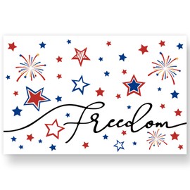 AnyDesign 50 Pack Patriotic Paper Place Mats Blue Red American Stars Firework Disposable Placemats 4th of July Freedom Paper Table Mats for Independence Day Kitchen Dinner Table Setting, A1717