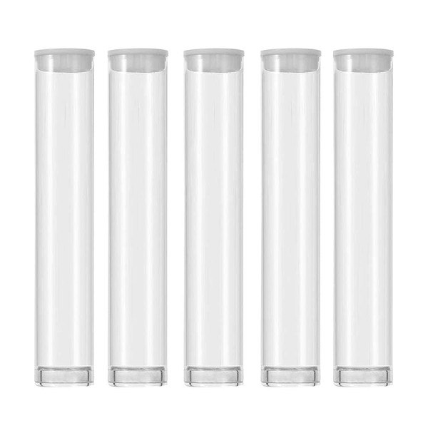 SKMZ Plastic Clear PVC Tube Transparent Storage 0.5ML 1ML Empty Cartridges Tube Packaging with Caps 13x82mm - Bead Craft Supply Storage (100PACK)