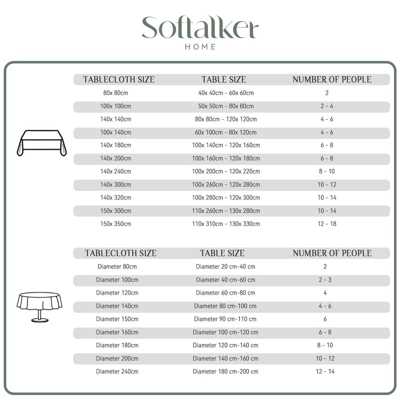 Softalker Tablecloth Christmas Table Cloth 80 x 80 cm Washable