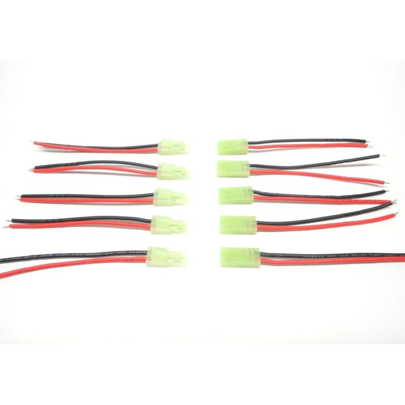 2ペアミニタミヤバッテリーコネクタ男性＆女性14awgシリコーンワイヤーエアーソフト