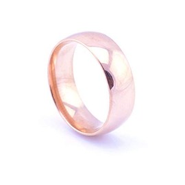 Vault 101 Limited Rose Gold (18k Plated) Men's Women's Stainless Steel Wedding Band Ring (8mm Wide - Size P)