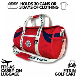 Varsity Cooler Houston Travel Party Duffel & Cooler – 30 Can Leakproof Insulated Tote Bag, Waterproof Soft compartment for Tailgating, Golf, Beach, Carry-On Luggage & Outdoor Sports