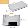 MUDUO Clutch Purse for Women PU Leather/Straw Evening Party Metal