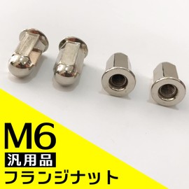 (ESNET) M6 General Purpose External Hex Flange Nut Muffler Long Nickel Plated Bag Nut Width 0.5 inch (12 mm) Length 0.8 inch (21 mm) Expi (4 pieces)