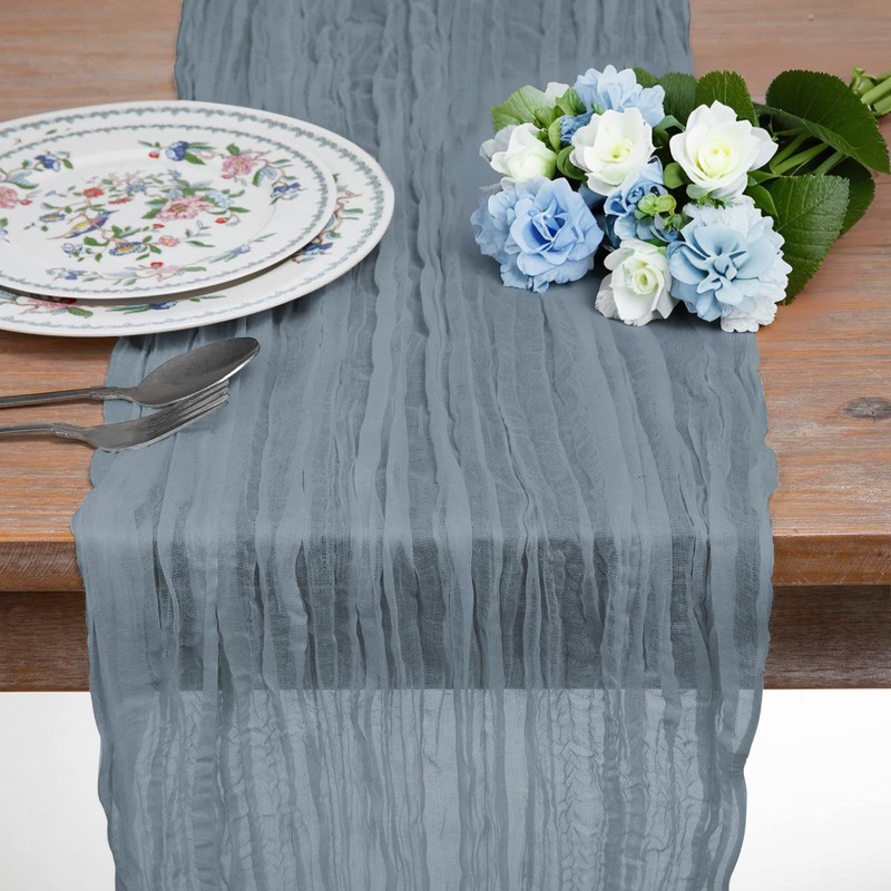 Cheesecloth Table Runner , 90x400cm Boho Gauze Table Runner 13Ft