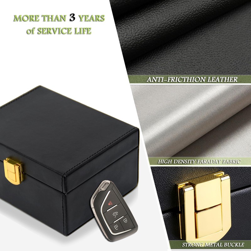 Faraday Box & 2 Pack Faraday Bag for Key Fob