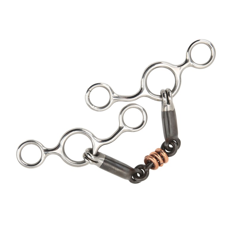 Horse Gag Ring Snaffle Stainless Steel Brass 145mm Mouthpiece Horse