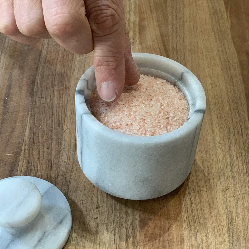 Fox Run Marble Salt Cellar, White 3" x 3"