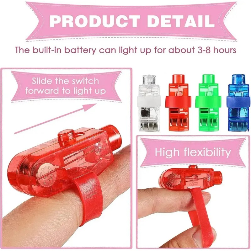 40 Lámparas Led Para Dedos, Mini Linterna Luminosa Para Niño