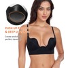 Curyon Women's Backless Deep Plunge Bra U Neckline Push Up