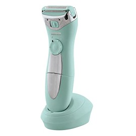 Cosmopolitan Electric Shaver, Cordless Electric Razor for Women, Hair Removal, Removes Short Hair, Dual-Blade, Trim Bikini Line, Leg Hair, Facial & Body Hair, Rechargeable Lady Shaver - Blue & Silver