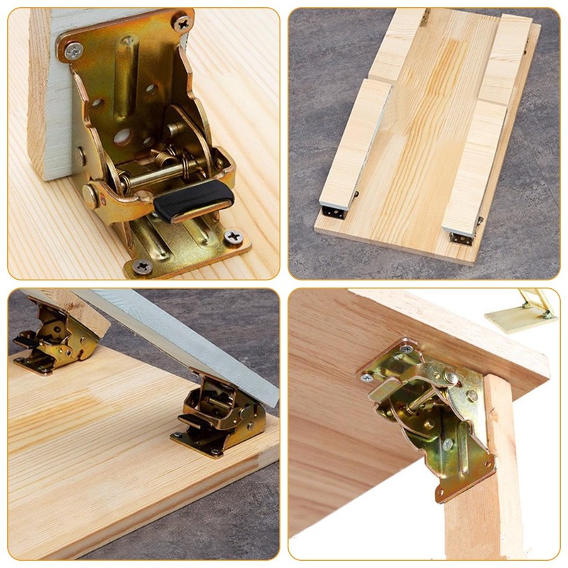 4 Pack Folding Table Leg Brackets Heavy Duty, Self Locking
