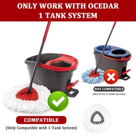 NICEMOVIC 2 Pack Spin Mop Replacement Head for O-Ceda EasyWrin Spin Mop Head Replacements, Reusable Microfiber Mop Refill for Easy Cleaning, Machine Washable Mop Replace Heads