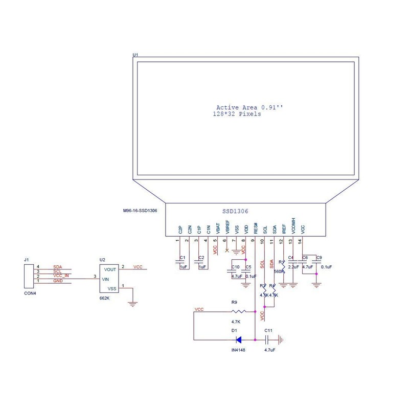 WayinTop 0.91 Inch OLED Display I2C SSD1306 OLED LCD 128x32