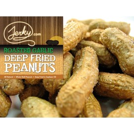 Jerky.com Deep Fried Peanuts in Shell Garlic Flavor 10oz - Original Garlic Flavor Peanuts - Inshell Peanuts for Human - USA Grown, Perfect Snack Food
