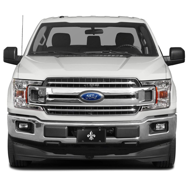 iPick Image Fleur-de-Lis FDL 3D Black Stainless Steel License Plate