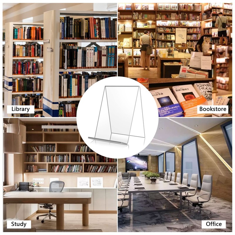 Transparent Table Stand, Pack of 10, Acrylic Book Stand, Multifunctional