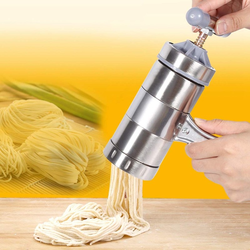 Stainless Steel Pasta Noodle Maker, Portable Manual Operated Noodle Press
