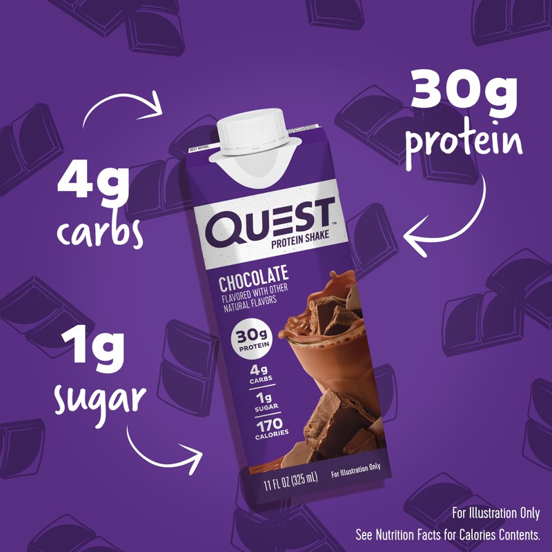 Quest Protein Shake Bundle - Chocolate (Pack of 12) and