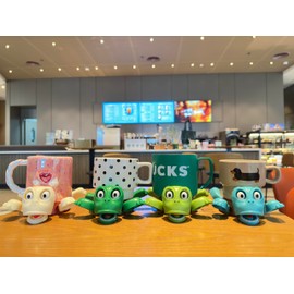 JOD® Turtle Cup Holder,Turtle Coaster with Funny Expression, 4 PCs Cup Holder with Liftable Limbs & Expressive Face for Turtles,Tortoise Lover Gag Gifts Home Decor(4pc-Light Green Green Blue Pink)