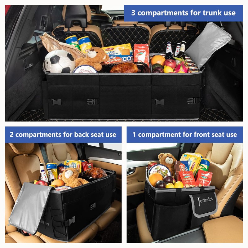Trunk Organizer With Built-In Insulated Leak Proof Cooler Bag,Collapsible Cargo