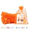 100pk Orange Organza Gift Bags,9x12cm Small Organza Favor Bags,Wedding Jewelry