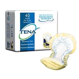 TENA Day Plus Heavy Absorbency Bladder Control Pad 62618 One Size Fits Most Pack of 40, Beige White