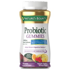 Nature's Bounty Nature's Bounty Probiotic Gummies, Immune Health & Digestive Balance, Pineapple, Raspberry and Orange Flavor Gummies, 60 Ct