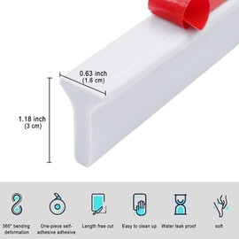 Collapsible Shower Water Guard Water Splash Guard Water Dam Barrier Shower Threshold for Shower Stall, Stay Dry Retainer for Wet and Dry Separation for Bathroom (59") …