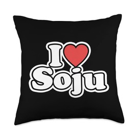 I Love Soju Designs By JAC I Love Soju Throw Pillow, 18x18, Multicolor