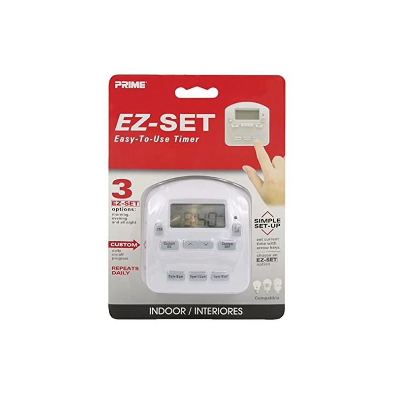 PRIME TNIDP12 EZ-SET 1-Outlet 24-Hour Digital Indoor Timer