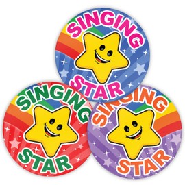 Stone Melon School Reward Stickers 144 Singing Well Done Star Music Stickers 30mm Round Awards Nursery Teachers Parents Children Kids