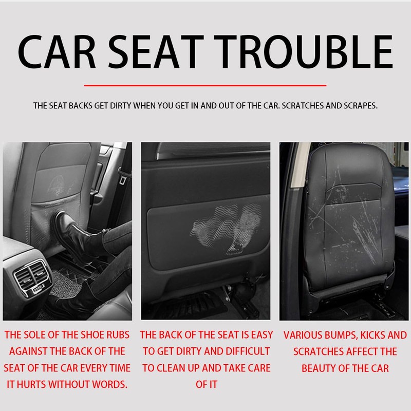 JNNJ Car Backrest Protectors, Waterproof Car Seat Kick Mat Protector,