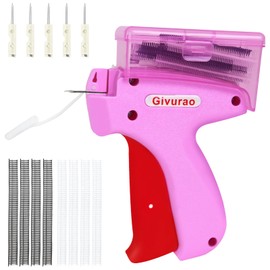 Givurao Stitchy Gun for Clothes With Storage Box, Handheld Stitch Gun Quick Clothing Fixer Micro Sewing Tagging Gun Kit for Clothing One Stitch Sewing Gun Includes Needles Fasteners (Purple）