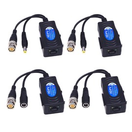 SinLoon 2 Pairs Passive Video HD-TVI/CVI/AHD Balun 1080 P-5 MP BNC to RJ45 Long Range Network Transceiver for Full HD Security Surveillance Camera (BNC-RJ45 Large Adapter)